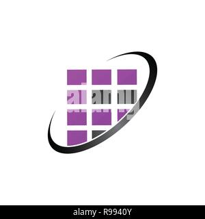 Window logo template vector, abstract windows and glass vector business icon Stock Vector