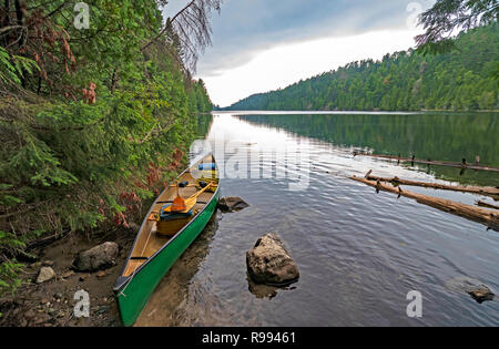 Dramatic Clouds on a Wilderness Portage on This Man Lake in Quetico Provincial Park in Ontario Stock Photo