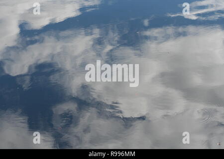 Cloudy Reflection (Reflection of clouds on a lake) Stock Photo