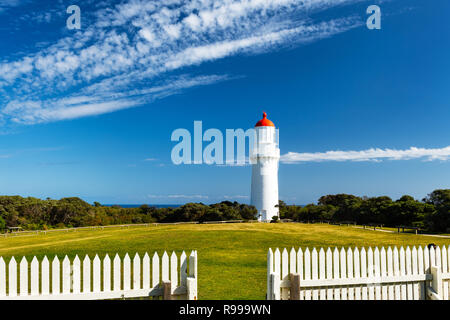 Cape Schanck Lighthouse on Mornington Peninsula. Stock Photo