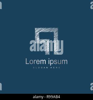 Initial Letter PI Logo Template Vector Design. Silver letter logo Stock Vector