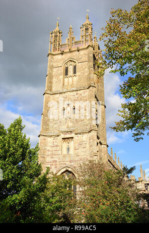 St. Mary's Church tower, Castle Street, Thornbury, Gloucestershire, England, United Kingdom Stock Photo