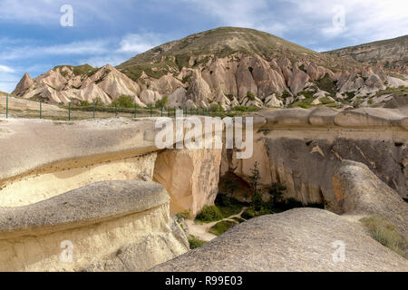 turkey kapadokya located under the name of Simon Paşabağları other natural volcanic formations in the valley. Stock Photo