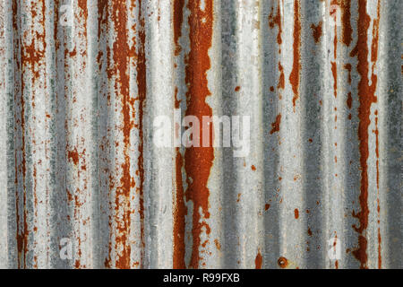 grunge rusted corrugated galvanized iron background texture Stock Photo