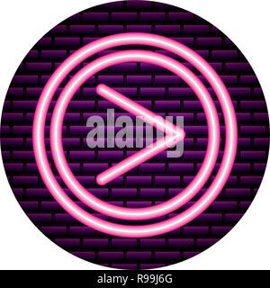 clock time neon brick wall vector illustration vector illustration Stock Vector