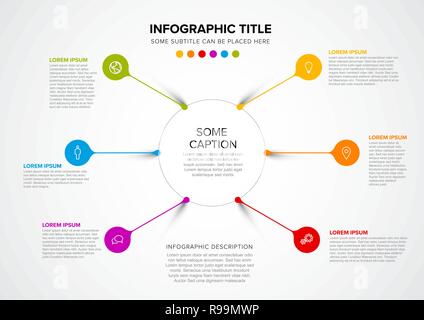 Vector multipurpose Infographic template made from circle and droplet pins Stock Vector