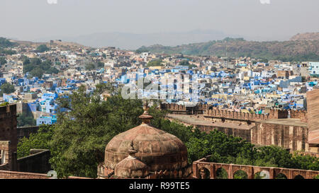 The Blue City, Jodhpur. A Skyview of Jodhpur City from the top of Mehrangarh Fort. Stock Photo