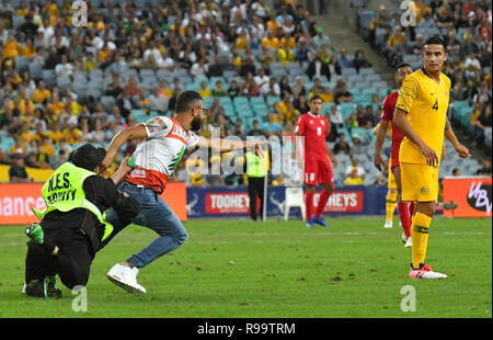 Tim Cahill was attacked by a Lebanon fan who invaded the pitch during Australias 3-0 win over Lebanon  Featuring: Tim Cahill Where: Homebush, Australia When: 20 Nov 2018 Credit: WENN.com Stock Photo