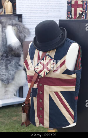 union jack waistcoat and bowler hat on a market stall Stock Photo