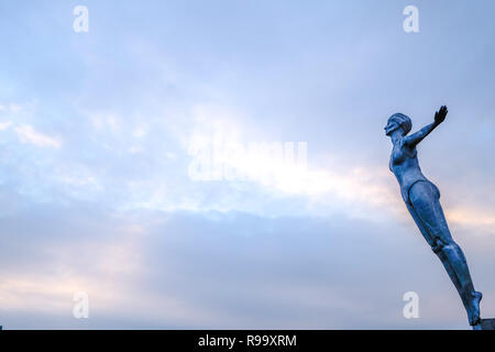 The diving belle of Scarborough Yorkshire, England Stock Photo