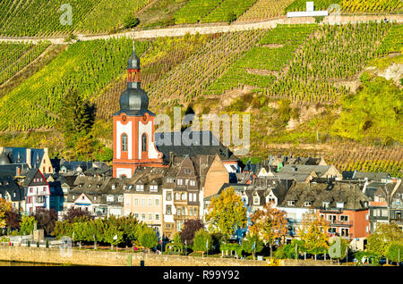 Saint Peter Catholic Church in Zell an der Mosel in Rhineland-Palatinate, Germany Stock Photo