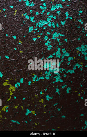 texture old brown sheet metal with peeling paint. background Stock Photo