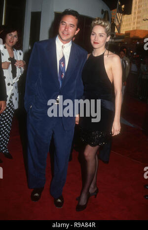 WESTWOOD, CA - MAY 19: Actress Sharon Stone and boyfriend Bill MacDonald attend the 'Sliver' Westwood Premiere on May 19, 1993 at Mann National Theatre in Westwood, California. Photo by Barry King/Alamy Stock Photo Stock Photo