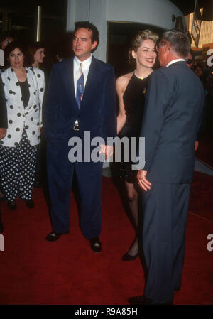 WESTWOOD, CA - MAY 19: Actress Sharon Stone and boyfriend Bill MacDonald attend the 'Sliver' Westwood Premiere on May 19, 1993 at Mann National Theatre in Westwood, California. Photo by Barry King/Alamy Stock Photo Stock Photo