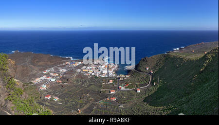 El Hierro - Tamaduste and the airport of the island Stock Photo