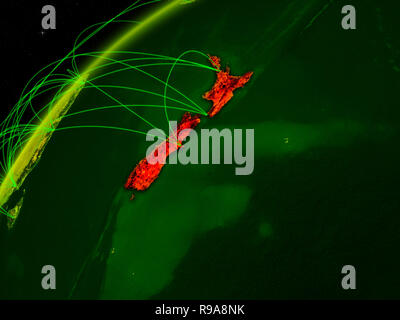 New Zealand on model of green planet Earth with international networks ...