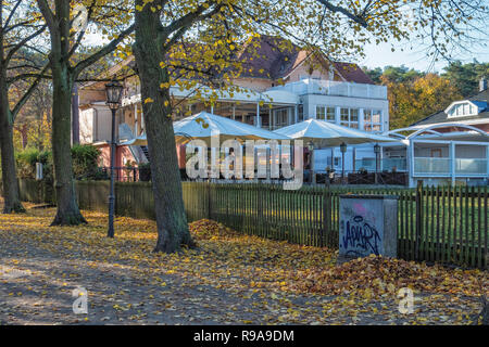 The Exterior Of A Restaurant At The Wannsee Lake In Nikolskoe In