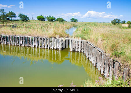 The Comacchio valleys  (Italy) are known worldwide for eel fishing - UNESCO protected area Stock Photo
