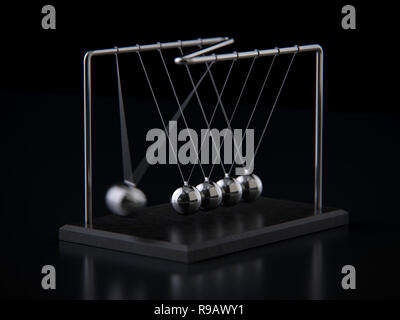 Balancing Balls Newton's Cradle, 3d rendering,conceptual image. Stock Photo