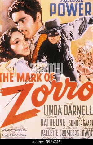 Original film title: THE MARK OF ZORRO. English title: THE MARK OF ZORRO. Year: 1940. Director: ROUBEN MAMOULIAN. Credit: 20TH CENTURY FOX / Album Stock Photo