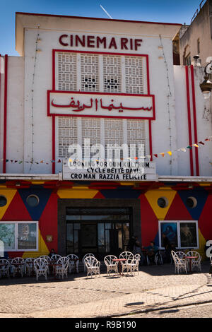 Morocco, Tangier, Place 9 Avril, Grand Socco, Cinema Rif in Art deco building Stock Photo