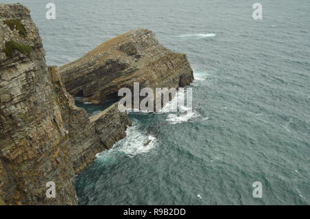 Set Of Beautiful Cliffs At Cabo De Vidio. July 30, 2015. Landscapes, Nature, Travel. Cudillero, Asturias, Spain. Stock Photo