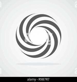 Abstract spiral or swirl motion element. Vector illustration. Black swirl icon isolated Stock Vector