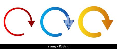 Set of colored circular arrows. Vector illustration. Refresh or reload sign. Stock Vector