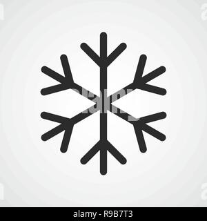 Snowflake icon in flat design. Vector illustration. Gray snowflake symbol Stock Vector