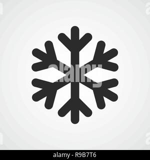 Snowflake icon in flat design. Vector illustration. Gray snowflake symbol Stock Vector