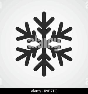 Snowflake icon in flat design. Vector illustration. Gray snowflake symbol Stock Vector