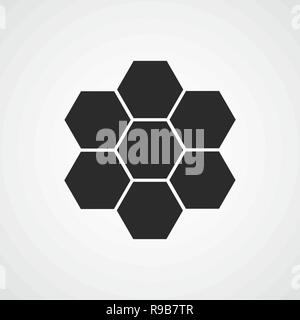 Honeycomb icon. Vector illustration. Flat honeycomb icon isolated Stock Vector