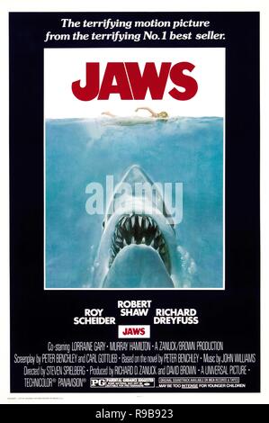 Original film title: JAWS. English title: JAWS. Year: 1975. Director: STEVEN SPIELBERG. Credit: Zanuck/Brown Productions/Universal Pictures / Album Stock Photo