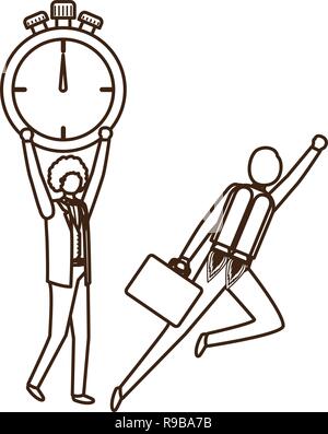 businessmen with rocket and clock avatar character Stock Vector Image ...