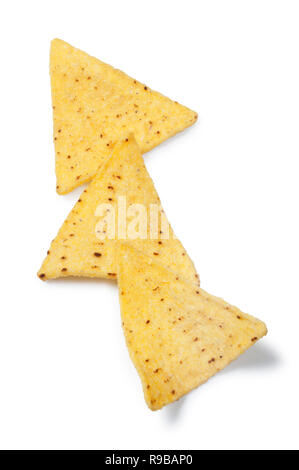 Studio shot of tortilla chips isolated on a white background - John Gollop Stock Photo