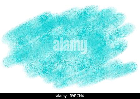 turquoise hand drawn watercolor rough brush strokes structured  background pattern Stock Photo