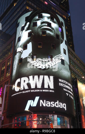 The headquarters of the NASDAQ Stock Exchange, the second largest trading market in the world in Times Square Stock Photo