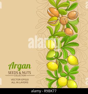 argan vector pattern on color background Stock Vector