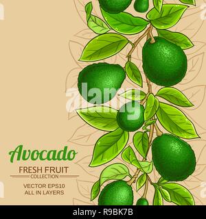 avocado vector pattern on color background Stock Vector