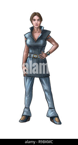 Concept Art Science Fiction Illustration of Woman in Futuristic Clothing  Design Stock Photo - Alamy