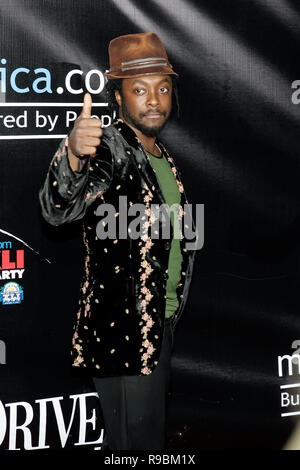 Will.I.Am arrives for the MarketAmerica.com Super Bowl XLI party in Miami Beach on February 3, 2007. Stock Photo