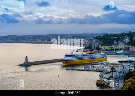 France, Alpes-Maritimes (06), Port of Nice. The ferries for Corsica Ferries making the connection between Nice and Corsica Stock Photo