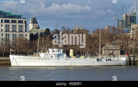 London, United Kingdom - March 01, 2007: Wellington Ship at Thames River in London, United Kingdom. Stock Photo