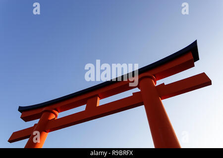 The entrance gate to Fushimi Inari Shrine, Kyoto, Japan Stock Photo