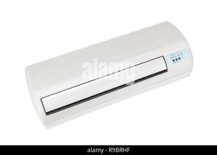 Electric air heater with fan isolated on a white background Stock Photo