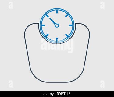 Human Weight scale line icon on gray background. Stock Vector