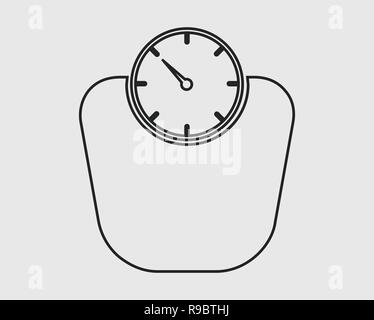 Human Weight scale line icon on gray background. Stock Vector