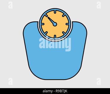 Colorful Human Weight scale icon on gray background. Stock Vector
