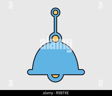Colorful Bell Icon with Handle on gray Background. Stock Vector