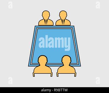 Colorful Business deal and meeting Icon on gray background Stock Vector